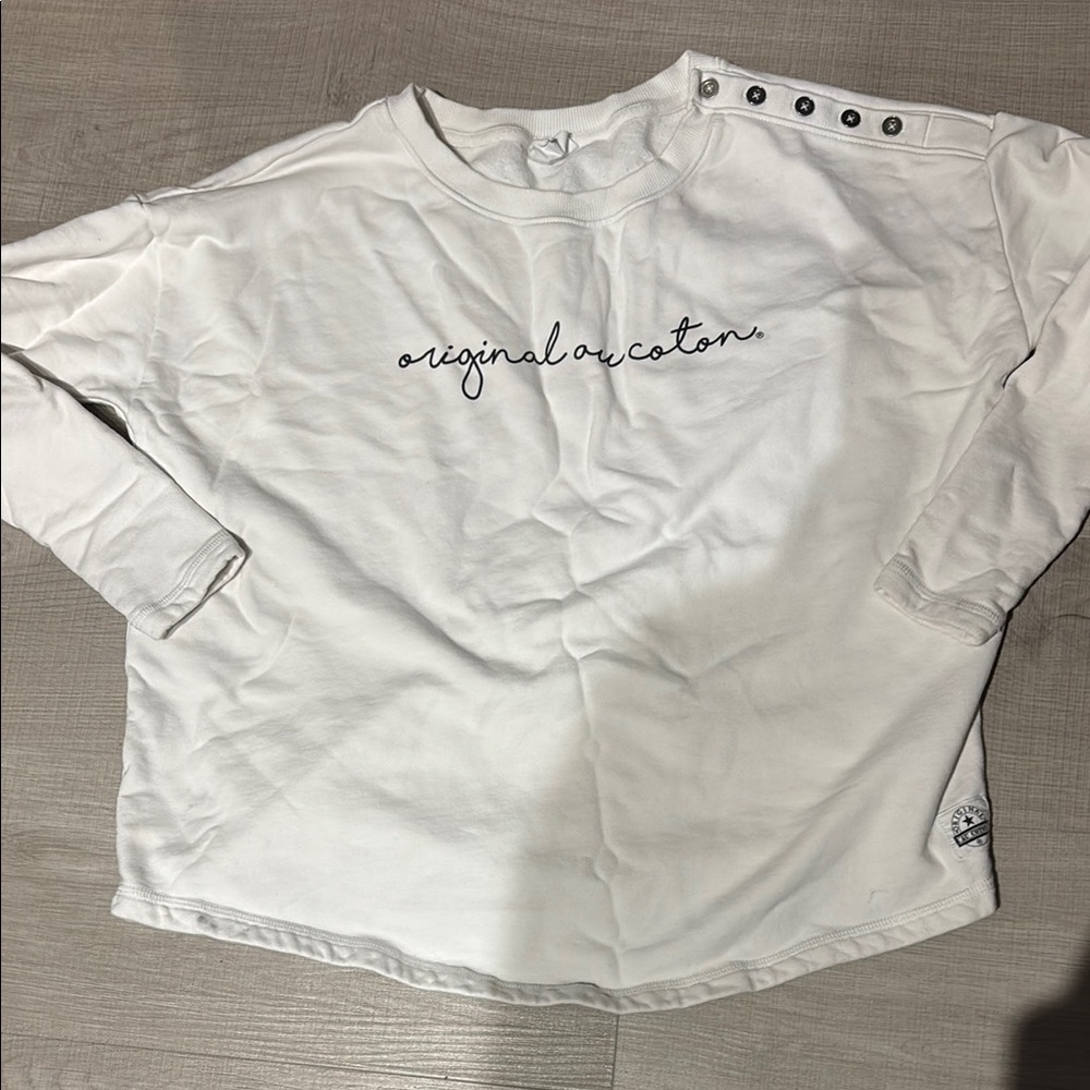 White Long Sleeve Shirt with Button Detail